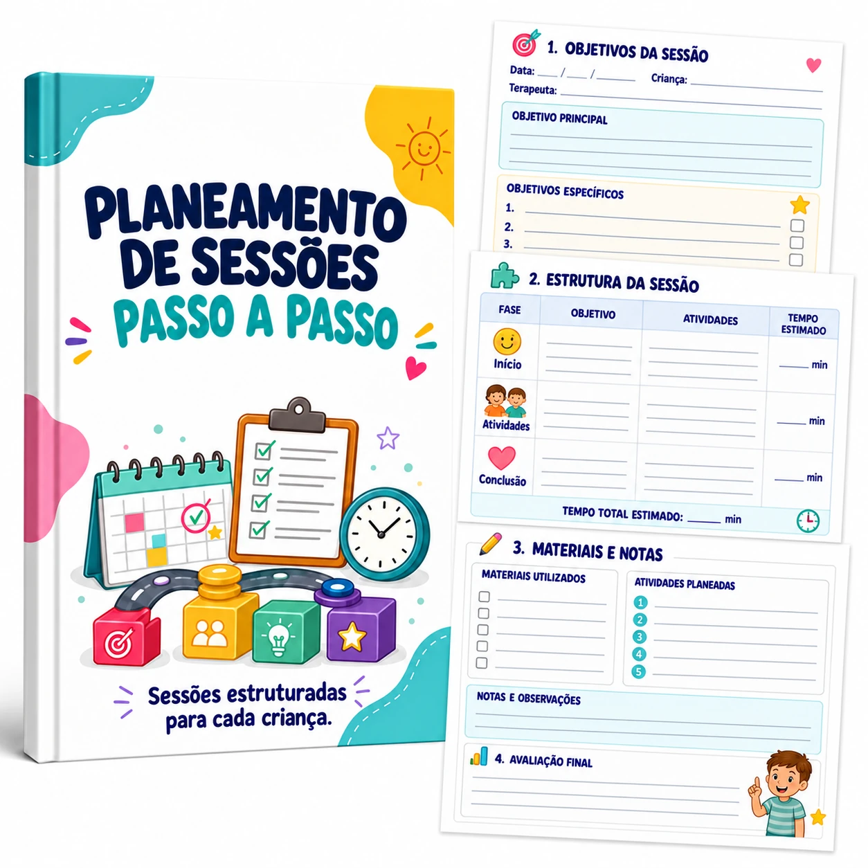 Sistema passo a passo de planeamento de sessões